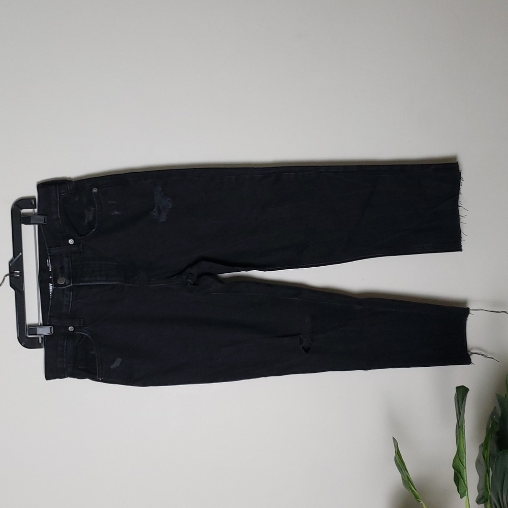 Old navy high rise slouchy straight secret slim pockets, black, women's Sz 2